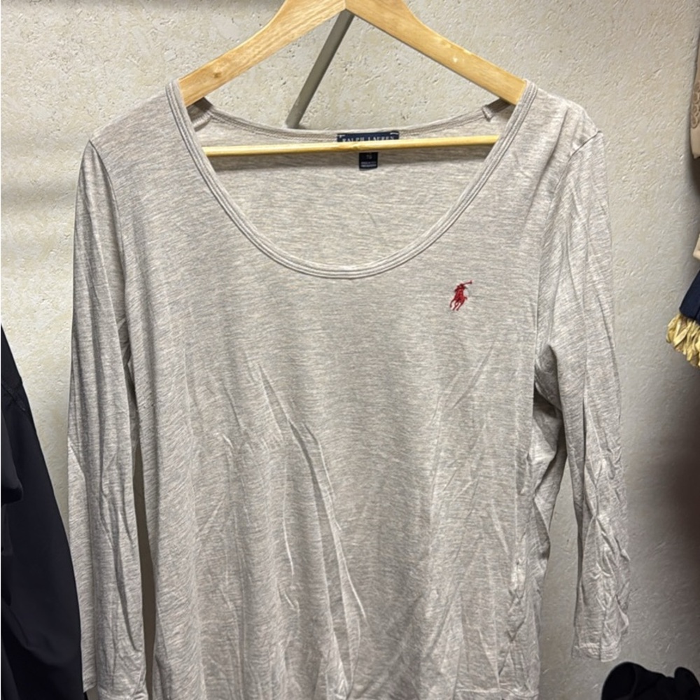 Polo by Ralph Lauren Women's Beige Long Sleeve Tee
